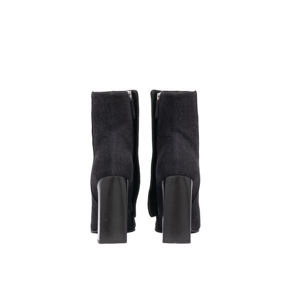 940$ BALENCIAGA Denim Ankle Hidden Side Zip Block Heel Boots Grey 37 / US 7 - Picture 9 of 14